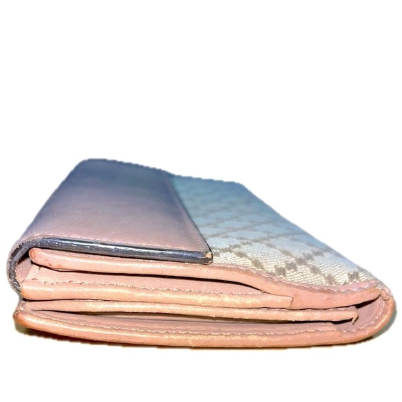 Gucci Diamante Heart Canvas Long Wallet, Brown/Pink Beige Leather - Picture 9 of 16